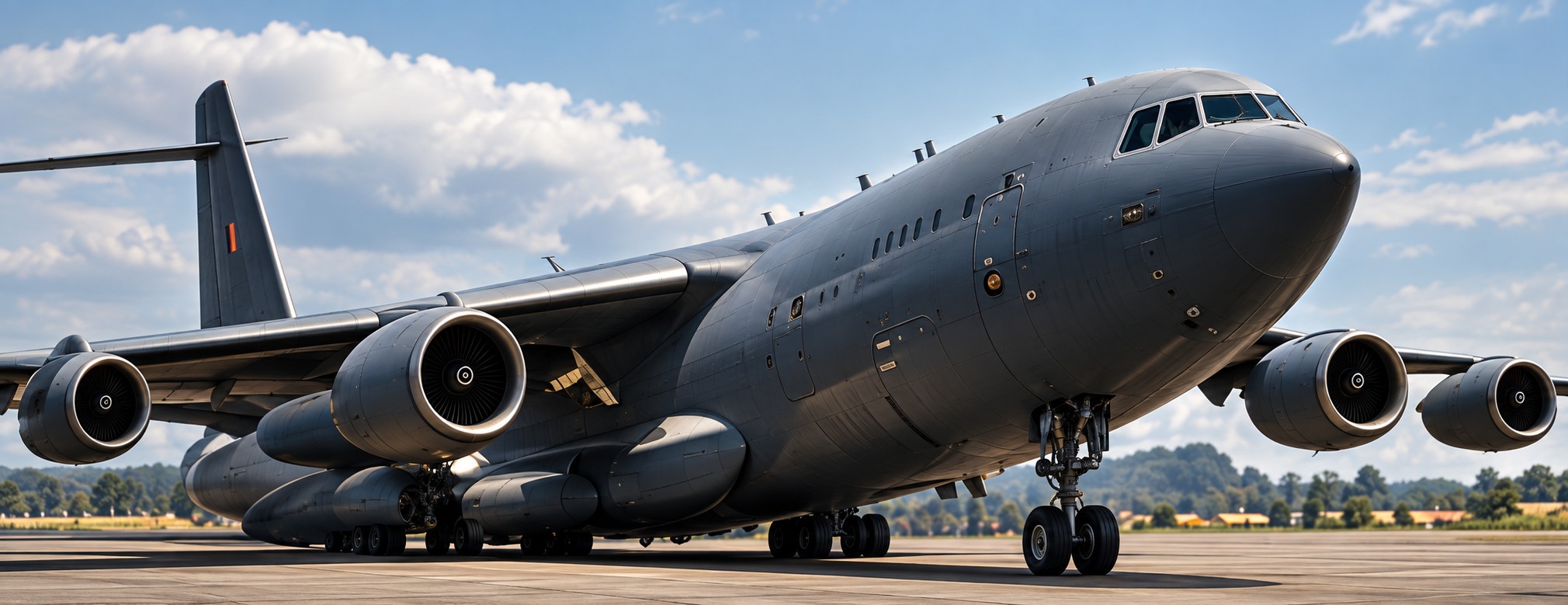 Military transport aircraft on an airfield