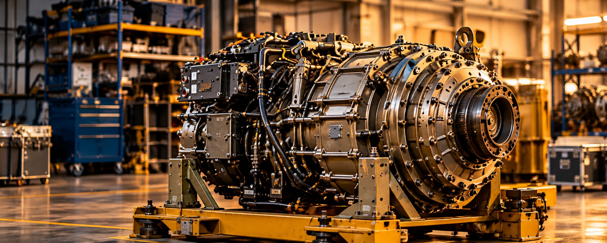 Ground vehicle transmission in a maintenance workshop